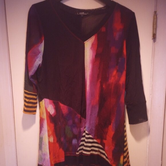 Lior Paris top multicolor geometric art L Lightly used! - Picture 1 of 6